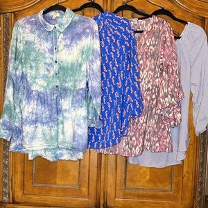 4 long sleeve tops bundle sz L-2X